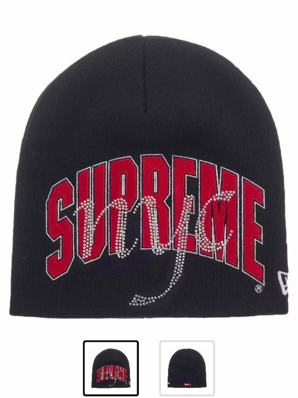 Supreme New Era Rhinestone Beanie (SS26) Navy